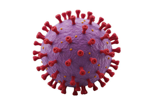 Isolated virus with spikes and small spots, scientific rendering of a viral particle