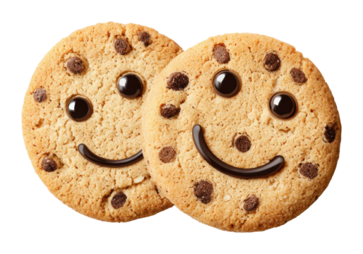 Delicious smiley face cookies kitchen food cheerful isolated on transparent background