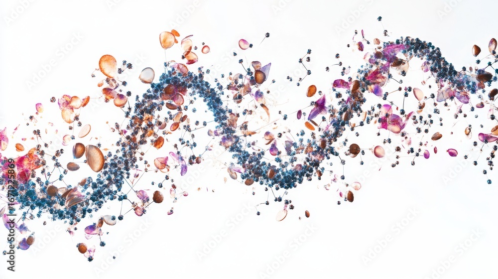Poster visualizing protein sequences through digital renderings in a scientific environment to enhance unde