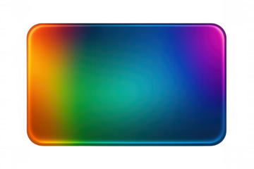 Vibrant rectangular graphic displaying smooth color gradient, soft-edged corners, transparent backdrop enabling seamless design incorporation