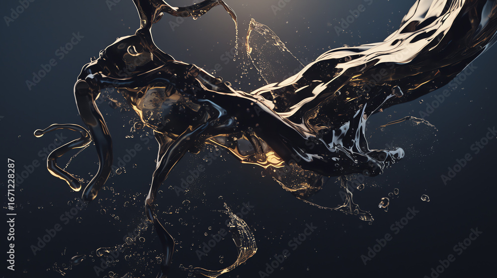 Poster abstract liquid splash with dynamic movement
