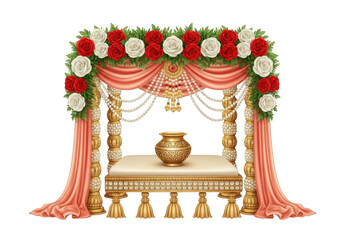 Obraz premium Ornate mandap decoration isolated on transparent background