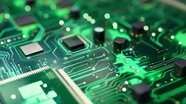 High tech computer circuit board with cpu footage