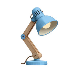 Light blue desk lamp with light brown arms
