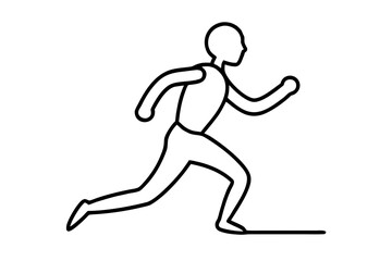 line art Person running marathon silhouette illustration