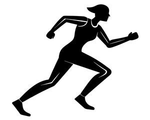 Person running marathon silhouette illustration
