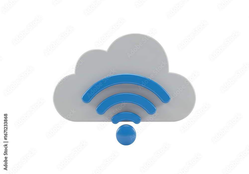 Aufkleber isolated cloud with wifi signal indicating cloud-based internet access and connectivity