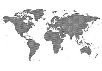 Obraz premium World map made of small dots or pixels on a white background