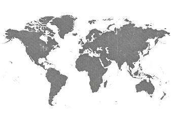 Fototapeta premium World map created with small black dots on a white background
