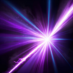 Experience the future with dynamic purple and blue light streaks bursting from a bright central glow, creating a powerful energetic explosion.