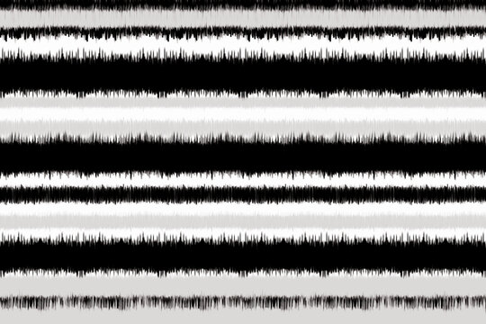 Black, gray, and white ikat stripe seamless pattern for fabric, wallpaper, wrapping paper, and modern digital design projects.