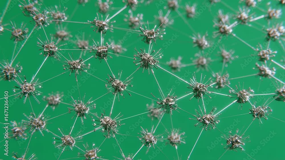 Poster cluster of tiny sensor drones forming an intricate mesh network pattern visualizing cuttingedge micr