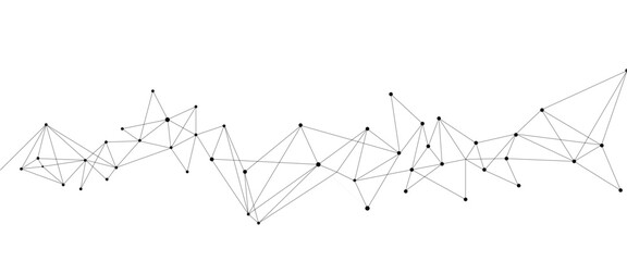 Abstract tech network connection dots. Digital technology and big data analysis background. White background with plexus lines. Geometric background with abstract meshstock market graph