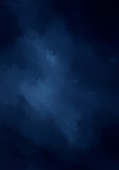 Abstract dark blue smoky cloud texture background with light ethereal wisps