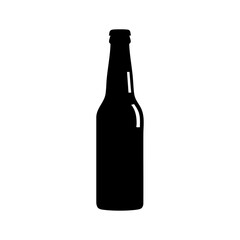 Beer bottle silhouette vector illustration isolated on white background