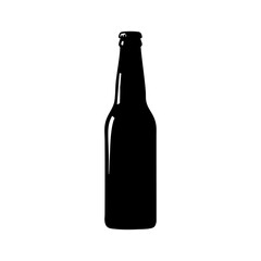 Beer bottle silhouette vector illustration isolated on white background