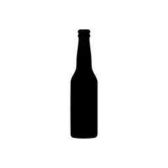 Beer bottle silhouette vector illustration isolated on white background