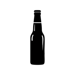 Beer bottle silhouette vector illustration isolated on white background