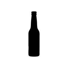 Beer bottle silhouette vector illustration isolated on white background