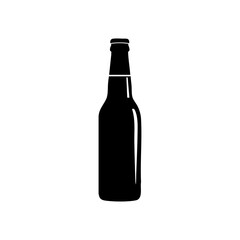 Beer bottle silhouette vector illustration isolated on white background