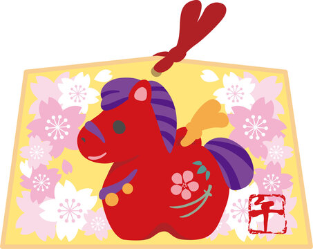 馬　馬の絵 桜 花の絵 テクスチャーアート さくら 馬 馬の絵 桜 花の絵 テクスチャーアート さくら - メルカリ