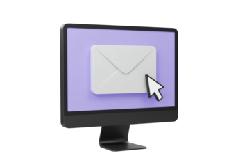 Isolated Email Inbox Computer Display for Communication and Contact at the Office