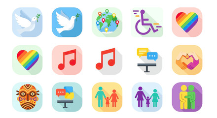 Collection of Social Awareness and Inclusivity Icons