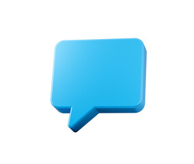 Fototapeta premium 3D Blue chat icon, symbolizing messaging, communication and conversation. 3d illustration