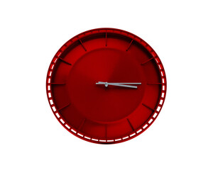 Modern Sleek Vibrant Red Wall Clock 03 15 Three Fifteen 3 15 For Modern Interiors 3D Illustration