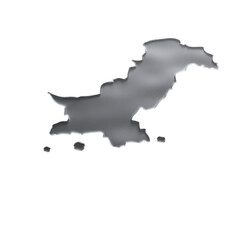 Pakistan Water Map With Drainage Metal Sink Save Water And Water Wastage Concept 3D Illustration