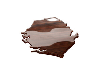 Sierra Leone Map Made Of Transparent Liquid Water On Wooden Floor Save Water Concept 3D Illustration