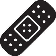 Bandage silhouette vector EPS, medical wound care design for first aid, health, and treatment use.