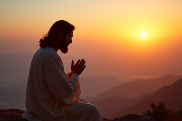 Solitary Prayer Photography at Sunrise - Personal Divine Connection