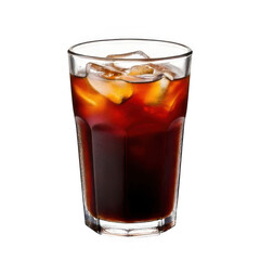 Cold brew coffee glass, isolated on white and transparent background.