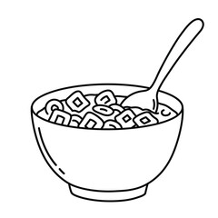 cereal bowl with a spoon inside
