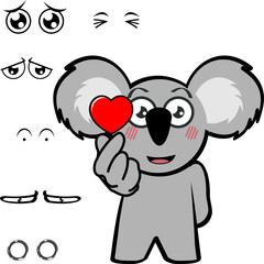 cute koala kid character cartoon expressions pack collection in vector art