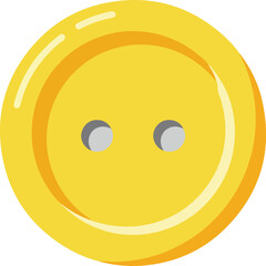 Fototapeta premium Yellow cartoon button perfect for craft projects. Ideal for sewing enthusiasts, diy projects, clothing design, and childrens educational materials.