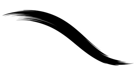 Smooth Curved Upward Sweeping Black Brush Stroke on Isolated White Background