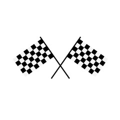 Rally Racing Checkered Flags Illustration Isolated