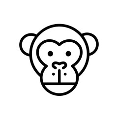 Simple Black and White Monkey Face Icon