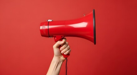Make your voice heard with this vibrant red megaphone for powerful announcements