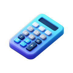 3D light-blue calculator icon with keys and display