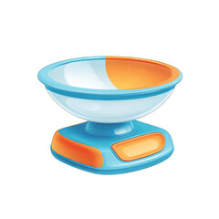Cartoon kitchen scale with a bowl