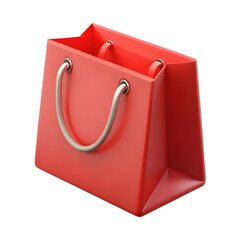 Red Shopping Bag 3D Render for Retail Sales and Consumer Purchase Promotion