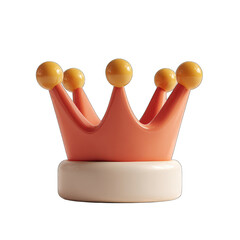 3D rendered coral crown with yellow accents on a cream base