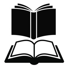 Two open books stacked silhouette icon