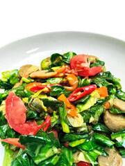 Delicious Stir-fried Kale with Meatballs, a Popular Sundanese Dish