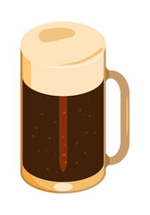 ジョッキに注いだ黒ビールのイラスト　右