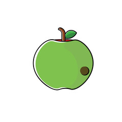 Green Apple Vector with small hole