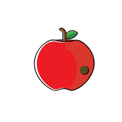 Red Apple Vector with small hole